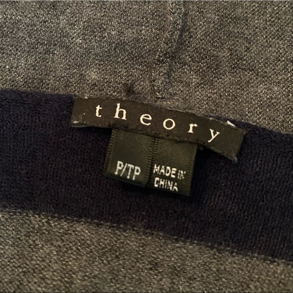 Theory 100% Cashmere Ashtry Gray Navy Open Cardigan - XS - Picture 5 of 10